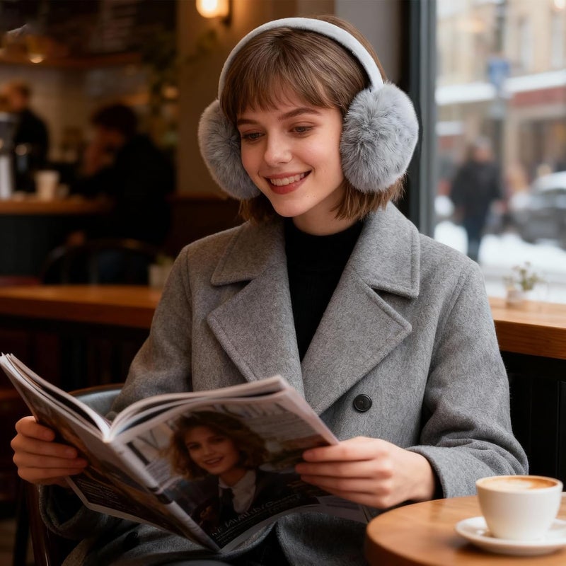 Lainlight Store Ear Muffs Winter Women Girls Adjustable Faux Fur Ear Warmers Comfy Cute Fuzzy Earmuffs - Image 5